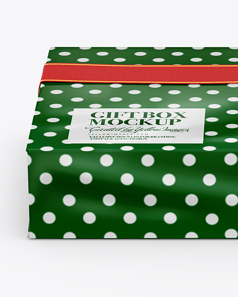 Glossy Gift Box Mockup