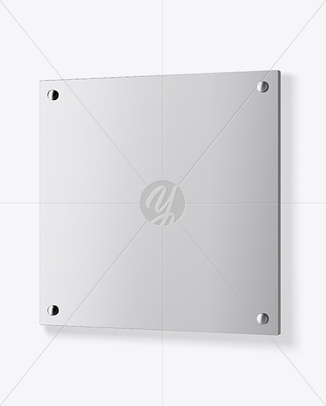 Download Free Metallic Nameplate Mockup In Object Mockups On Yellow Images Object Mockups PSD Mockup Template