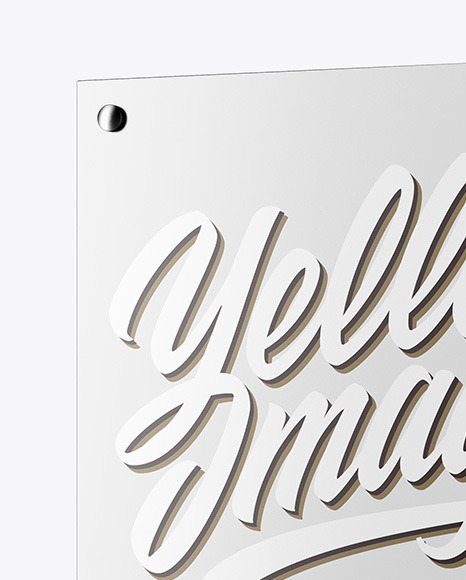 Metallic Nameplate Mockup PSD #2