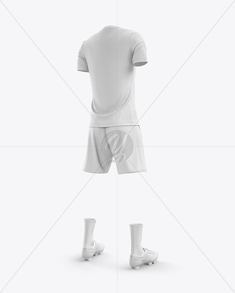 Download Men S Full Soccer Kit With Open Collar Mockup Hero Back Shot In Apparel Mockups On Yellow Images Object Mockups