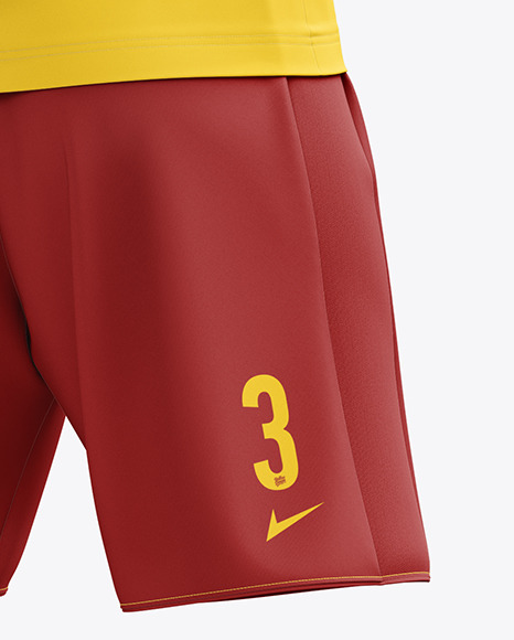 Men’s Full Soccer Kit with Lace-Up Jersey mockup (Hero Back Shot)