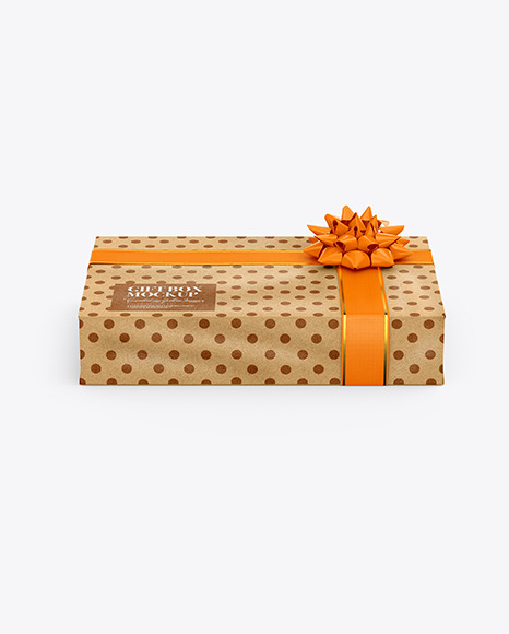 Kraft Gift Box Mockup PSD #3