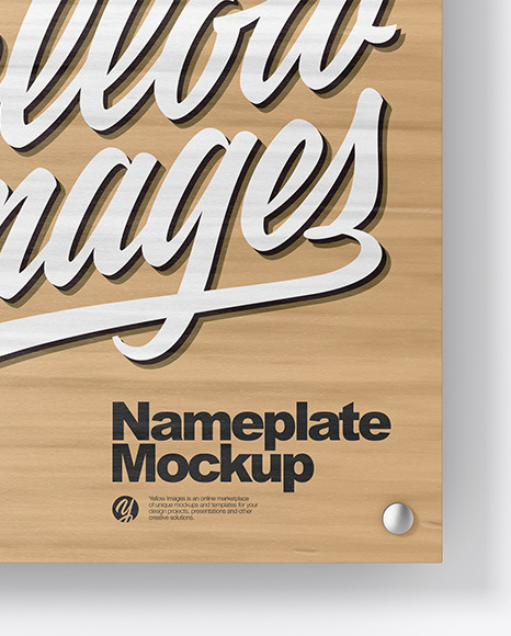 Download Wooden Nameplate Mockup In Object Mockups On Yellow Images Object Mockups PSD Mockup Templates