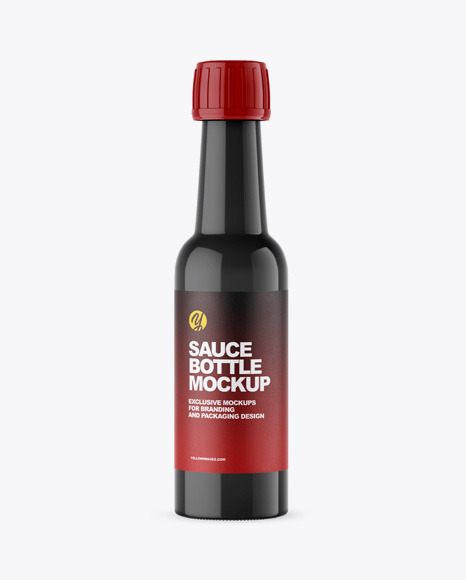 Download Glossy Sauce Bottle Mockup In Bottle Mockups On Yellow Images Object Mockups PSD Mockup Templates