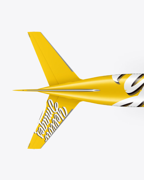 Download Airliner Mockup Top View In Vehicle Mockups On Yellow Images Object Mockups PSD Mockup Templates