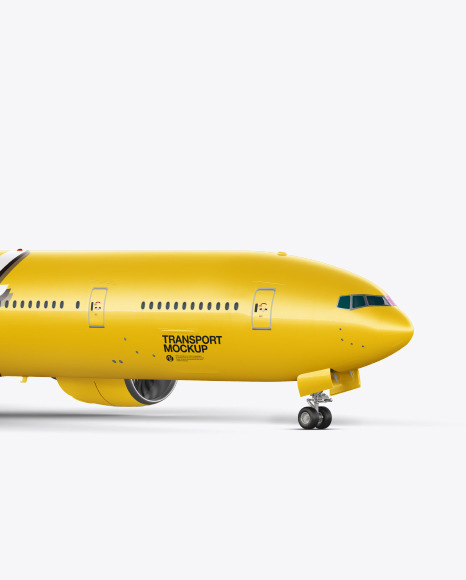 Airliner Mockup Half Side View In Vehicle Mockups On Yellow Images Object Mockups