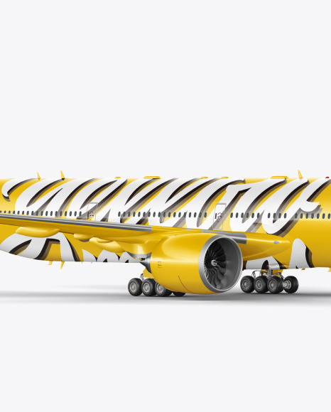 Download Airliner Mockup Half Side View In Vehicle Mockups On Yellow Images Object Mockups PSD Mockup Templates