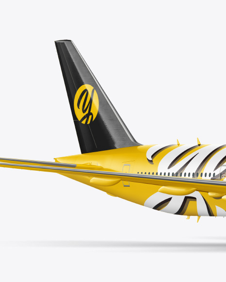 Download Airliner Mockup Half Side View In Vehicle Mockups On Yellow Images Object Mockups PSD Mockup Templates