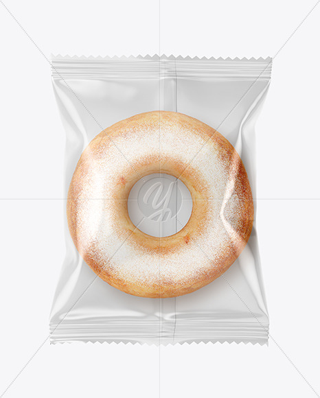 Download Plastic Bag With Milk Chocolate Glazed Donut Mockup In Bag Sack Mockups On Yellow Images Object Mockups PSD Mockup Templates