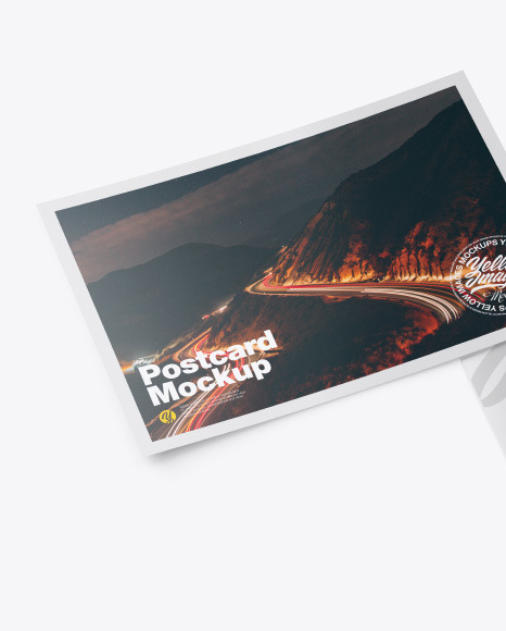 Glossy A5 Postcard Mockup PSD #1