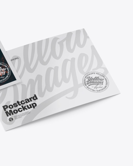 Glossy A5 Postcard Mockup PSD #6