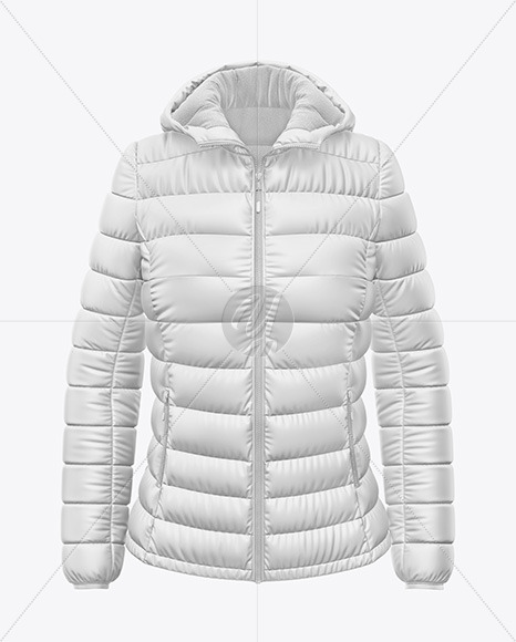 Download Matte Women S Down Jacket W Hood Mockup Front View In Apparel Mockups On Yellow Images Object Mockups