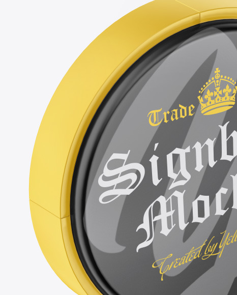 Matte Round Signboard Mockup PSD #7