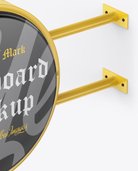 Matte Round Signboard Mockup PSD #5
