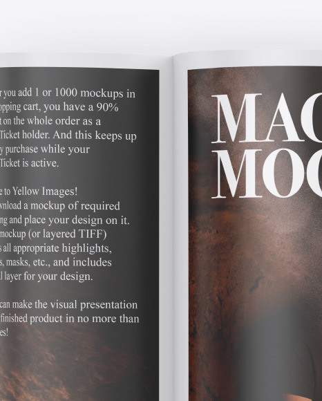 Download Matte Magazine Mockup In Stationery Mockups On Yellow Images Object Mockups PSD Mockup Templates