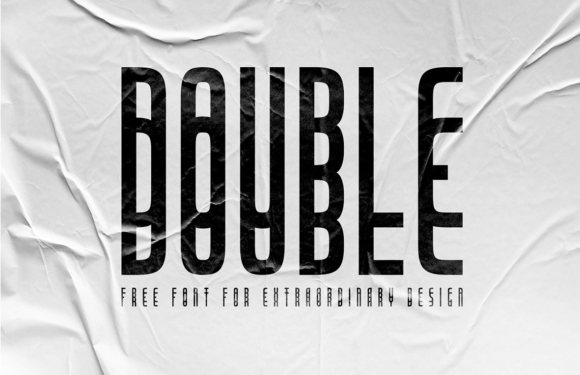 Download Double Font Free In Free On Yellow Images Creative Store PSD Mockup Templates