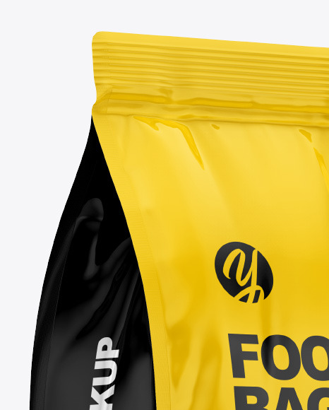 Download Glossy Food Bag Mockup In Bag Sack Mockups On Yellow Images Object Mockups