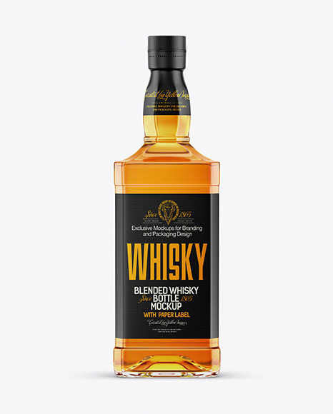 Download Whiskey Bottle Mockup in Bottle Mockups on Yellow Images Object Mockups