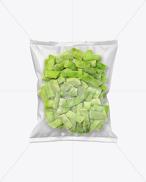 Plastic Bag With Frozen Beans Mockup In Bag Sack Mockups On Yellow Images Object Mockups