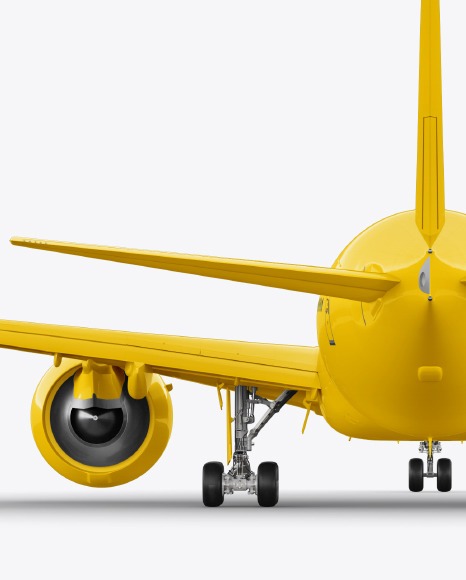 Download Airliner Mockup Back View In Vehicle Mockups On Yellow Images Object Mockups PSD Mockup Templates