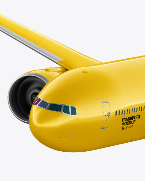 Flying Airliner Mockup - Half Side View