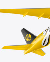 Flying Airliner Mockup - Half Side View (Hero Shot)