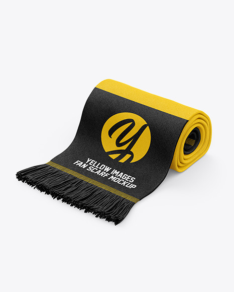 Fan Scarf Mockup in Apparel Mockups on Yellow Images Object Mockups