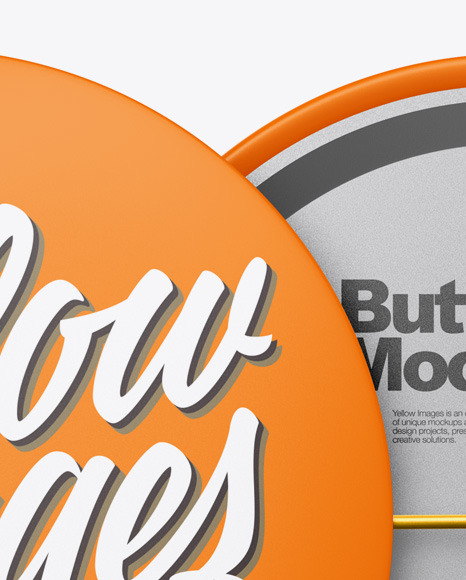 Two Button Pins Mockup PSD #1