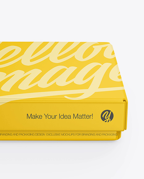 Download Matte Gift Box Mockup In Box Mockups On Yellow Images Object Mockups