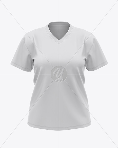 Download Women S V Neck T Shirt Plus Size Mockup In Apparel Mockups On Yellow Images Object Mockups