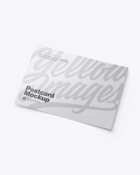 Download Glossy A5 Postcard Mockup In Stationery Mockups On Yellow Images Object Mockups