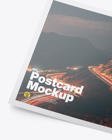 Download Glossy A5 Postcard Mockup In Stationery Mockups On Yellow Images Object Mockups