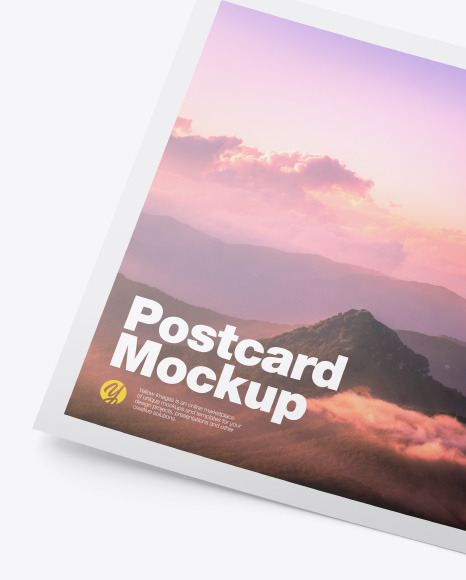 Download Glossy A5 Postcard Mockup In Stationery Mockups On Yellow Images Object Mockups