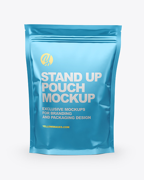 Download Matte Metallic Stand Up Pouch Mockup In Pouch Mockups On Yellow Images Object Mockups PSD Mockup Templates