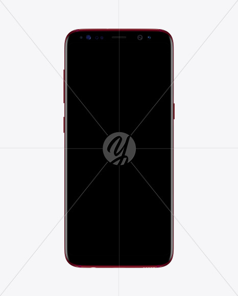 Burgundy Red Samsung Galaxy S8 Phone Mockup PSD #3
