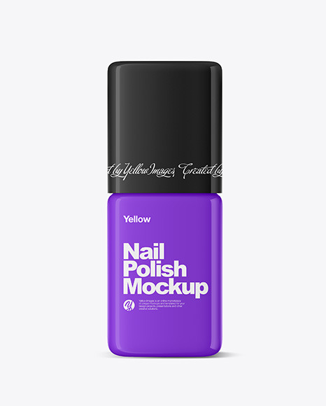 Glossy Nail Polish Bottle Mockup In Bottle Mockups On Yellow Images Object Mockups