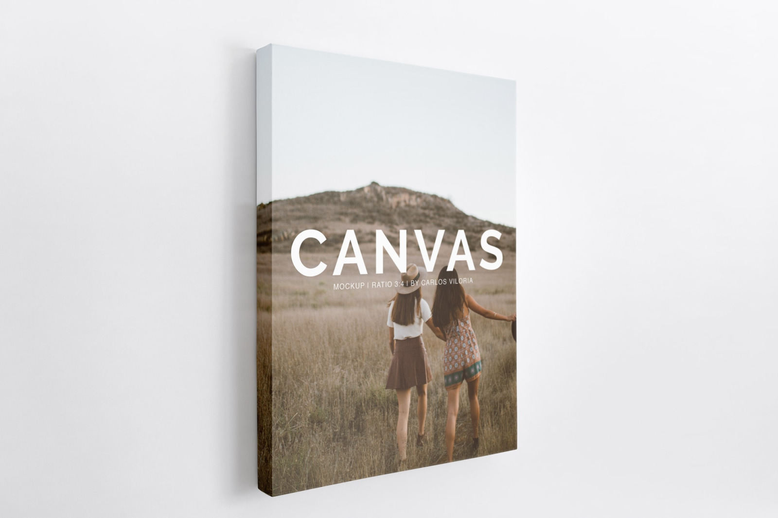 Download Portrait Canvas Ratio 3x4 Mockup In Indoor Advertising Mockups On Yellow Images Creative Store PSD Mockup Templates