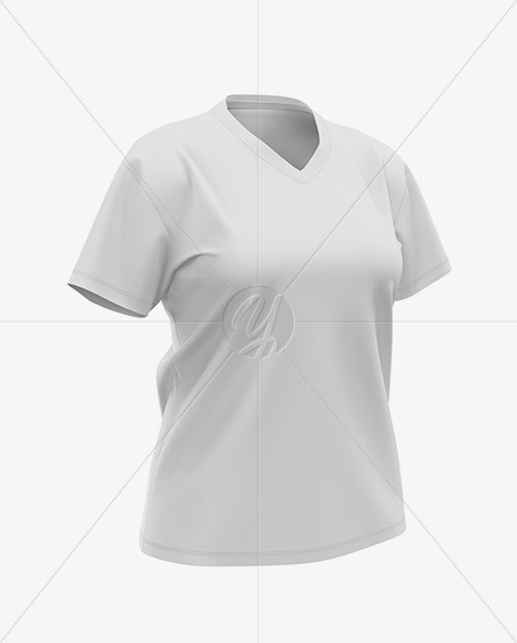 Download Women S V Neck T Shirt Plus Size Mockup In Apparel Mockups On Yellow Images Object Mockups PSD Mockup Templates