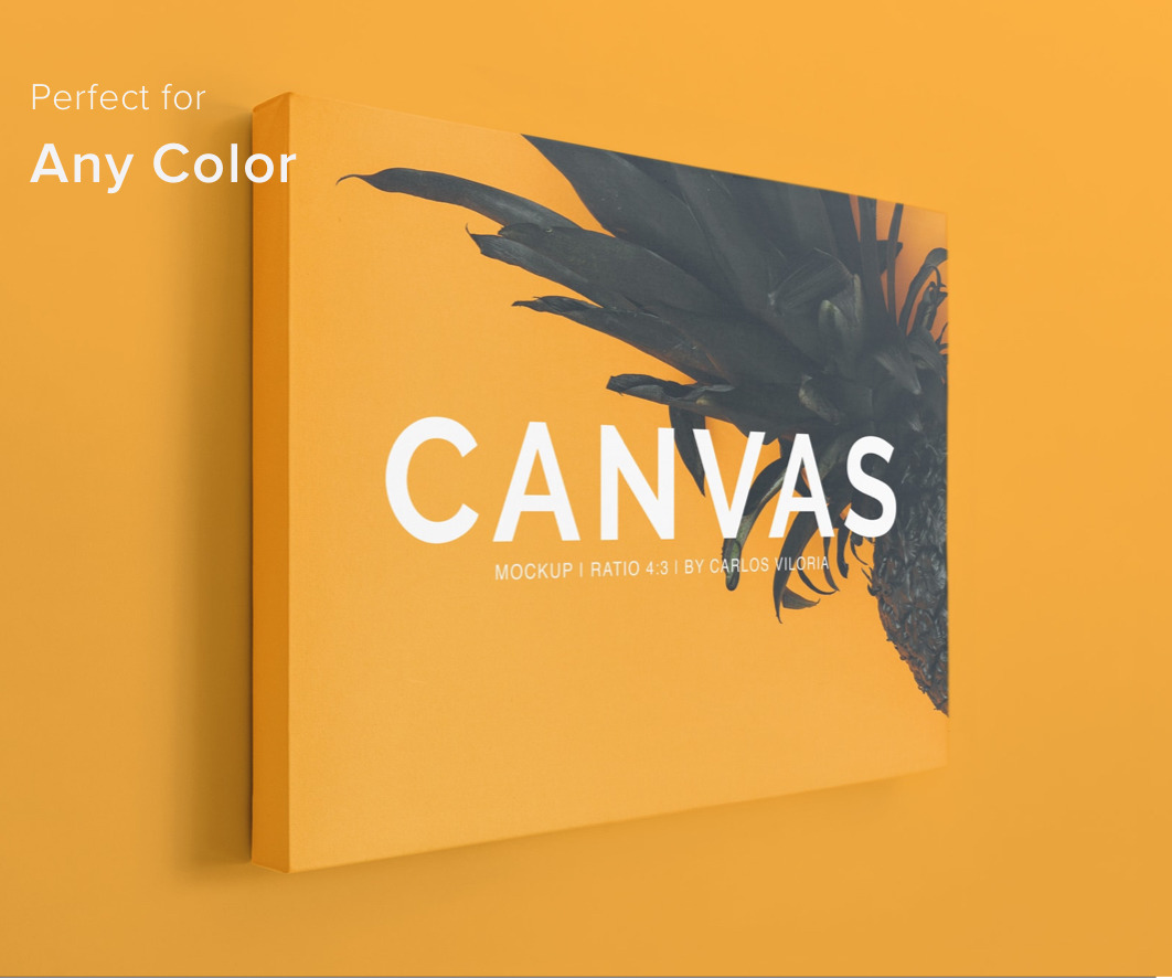 Download Landscape Canvas Ratio 4x3 Mockup 04 in Indoor Advertising Mockups on Yellow Images Creative Store