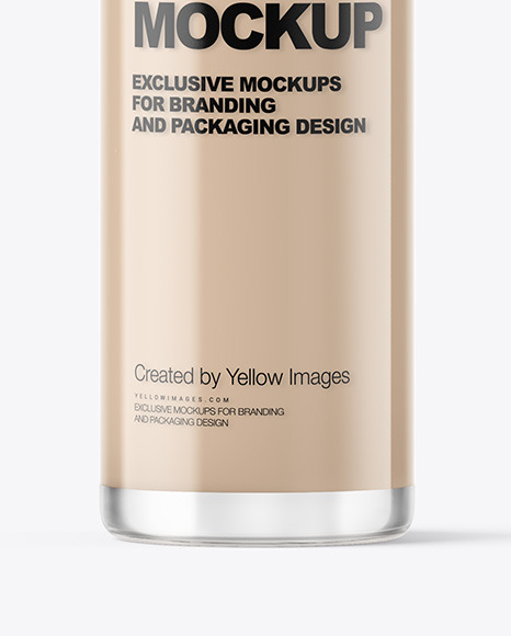 Clear Cosmetic Pump Bottle Mockup In Bottle Mockups On Yellow Images Object Mockups