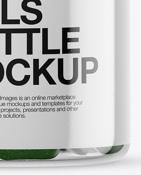 Clear Glass Bottle With Pills Mockup PSD #1