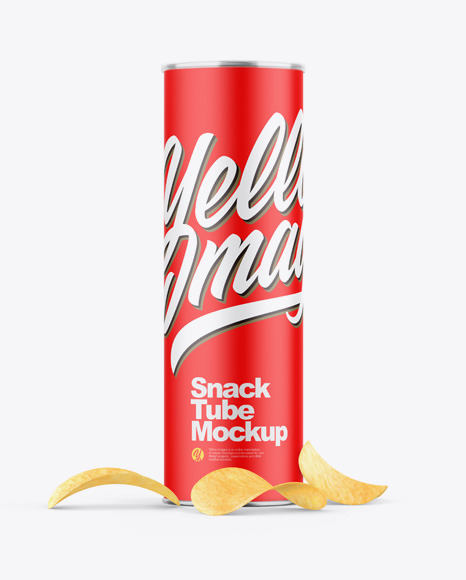 Download Matte Snack Tube W Chips Mockup In Tube Mockups On Yellow Images Object Mockups Yellowimages Mockups