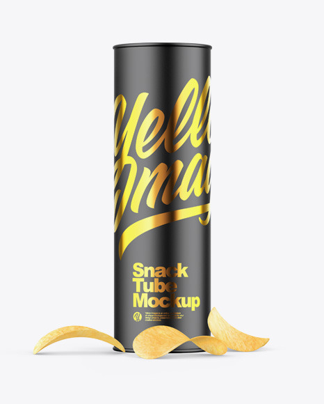 Download Matte Snack Tube W Chips Mockup In Tube Mockups On Yellow Images Object Mockups Yellowimages Mockups