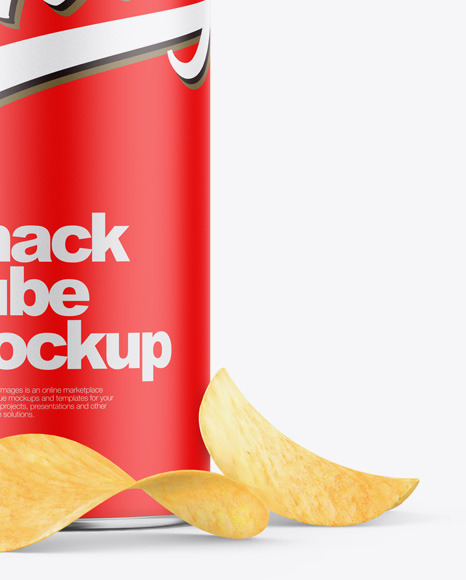 Download Matte Snack Tube W Chips Mockup In Tube Mockups On Yellow Images Object Mockups