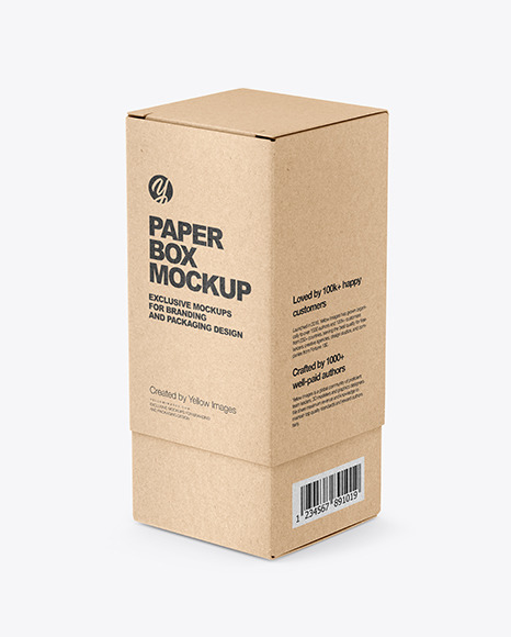 Download Kraft Paper Box Mockup In Box Mockups On Yellow Images Object Mockups