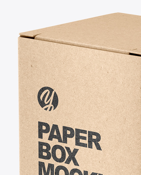 Download Kraft Paper Box Mockup In Box Mockups On Yellow Images Object Mockups PSD Mockup Templates