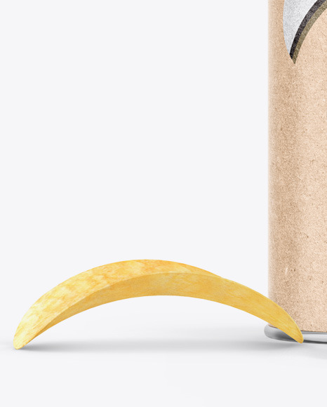 Download Kraft Snack Tube W Chips Mockup In Tube Mockups On Yellow Images Object Mockups PSD Mockup Templates