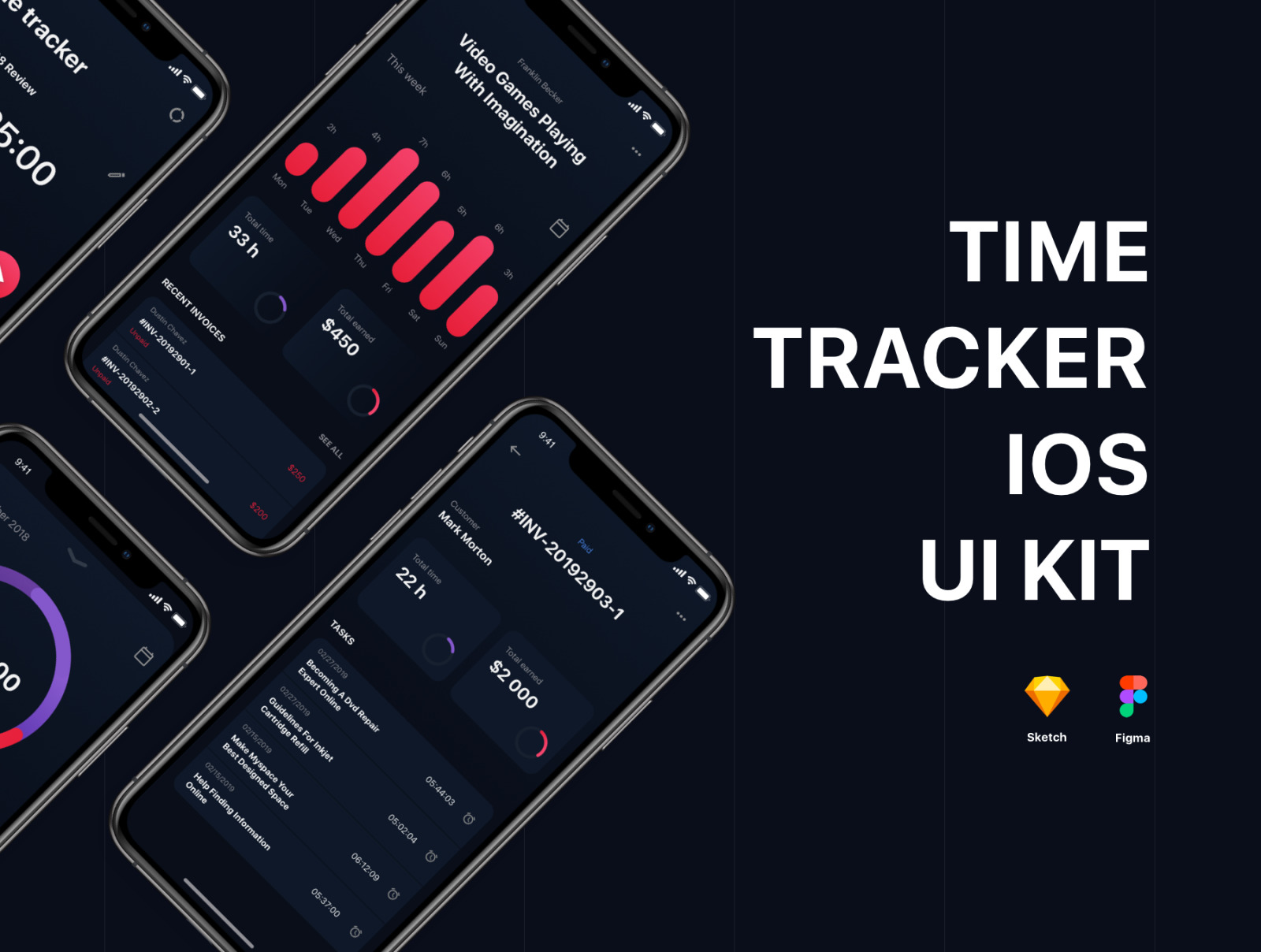 Download Timetracker Ios Ui Kit In Ux Ui Kits On Yellow Images Creative Store PSD Mockup Templates