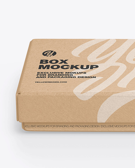 Download Kraft Gift Box Mockup In Box Mockups On Yellow Images Object Mockups