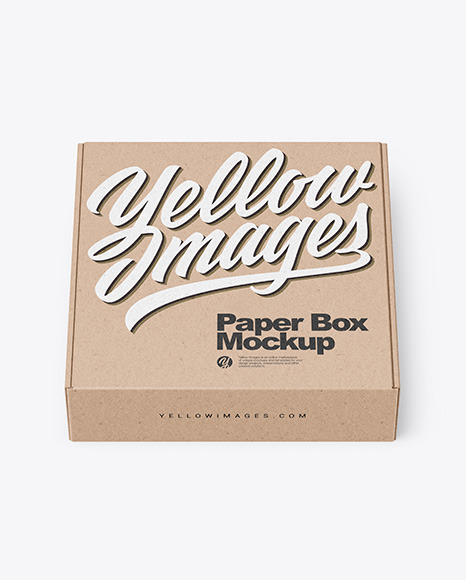 Download Kraft Box Mockup In Box Mockups On Yellow Images Object Mockups